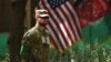 AFGANISTAN -- An U.S. military personnel stands during a change of command ceremony at Resolute Support in Kabul on September 2, 2018.